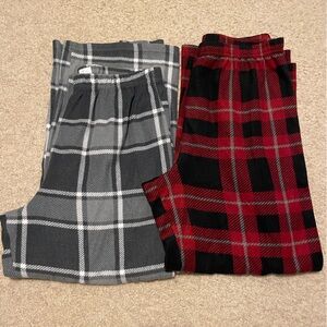 Cuddl Duds Kids Pajama Bottoms - Gray and Red Plaid